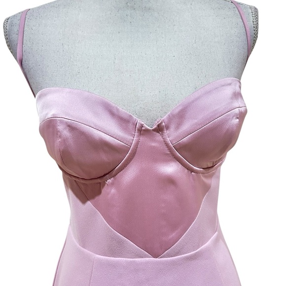 NWT Oh Polly Batch A soft Pink corset mini bodycon Dress criss cross back sz 10 - Picture 7 of 12